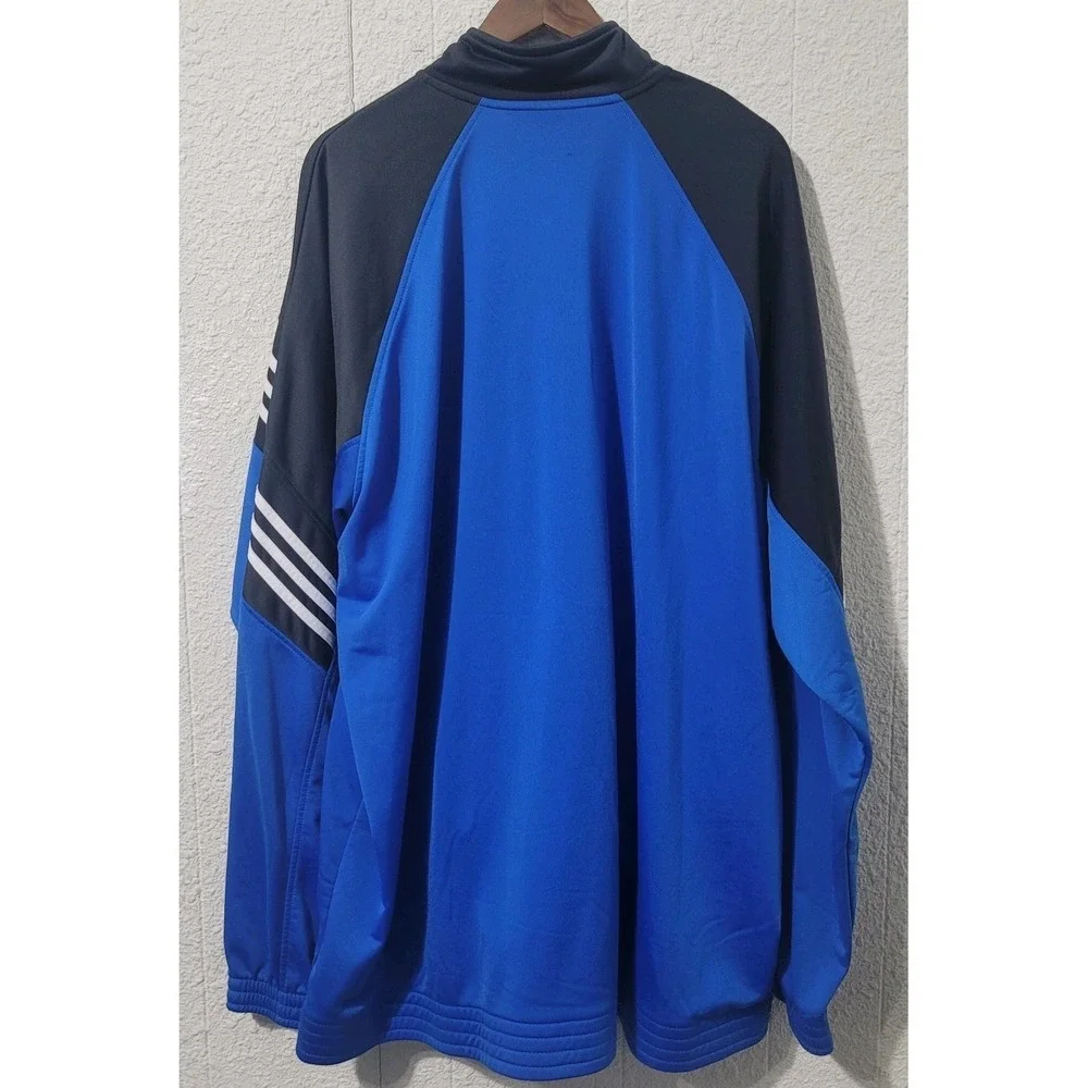 Adidas Track Jacket Mens 3XT Blue Colorblock Full Zip Three‎ Stripes